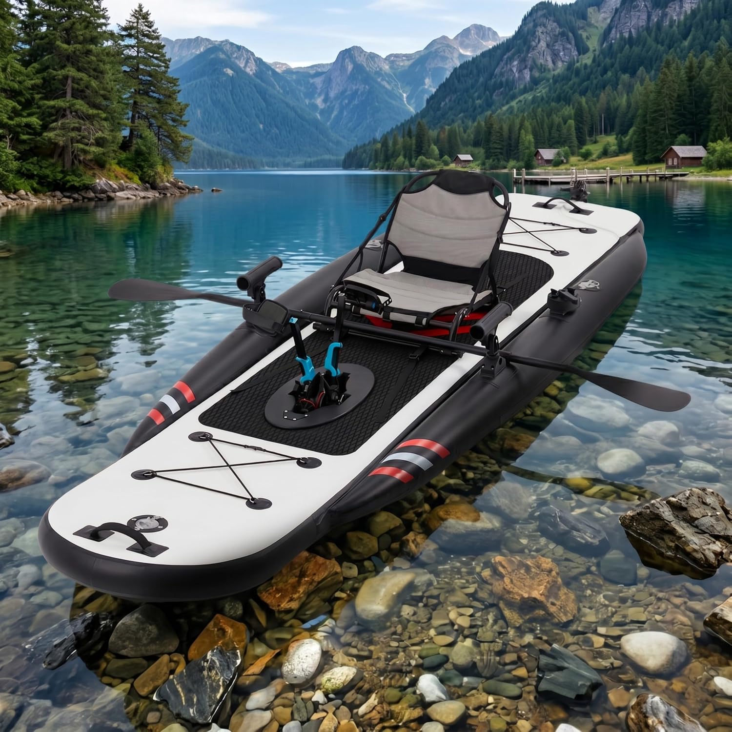 12ft Premium PVC Inflatable Fi - đánh giá và giá Fishing Kayak Pedal Drive