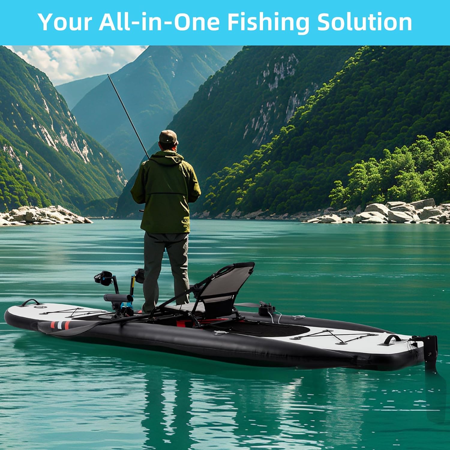 12ft Premium PVC Inflatable Fi - đánh giá và giá Fishing Kayak Pedal Drive